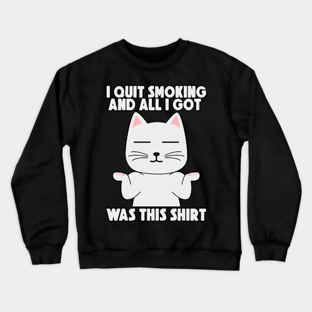 Anti Smokers Cat Owners Smoking Cigarettes Cats Crewneck Sweatshirt by Tom´s TeeStore